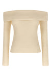 ls cowl ribbed wool sweater off-the-shoulder style