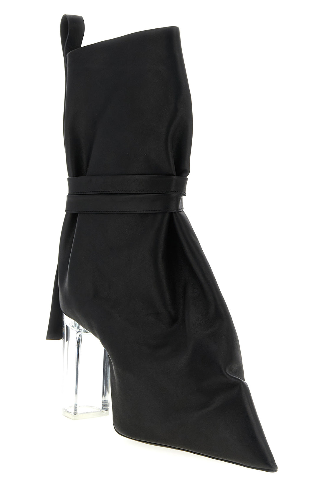RICK OWENS 38 tied taco kiss leather ankle boots