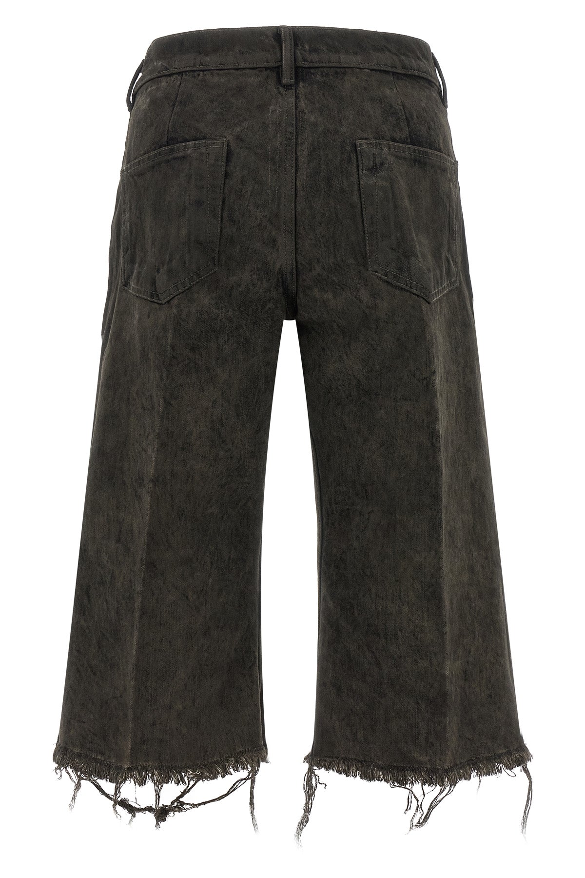rick owens bolan cutoff bermuda shorts redefine denim codes through a deconstr