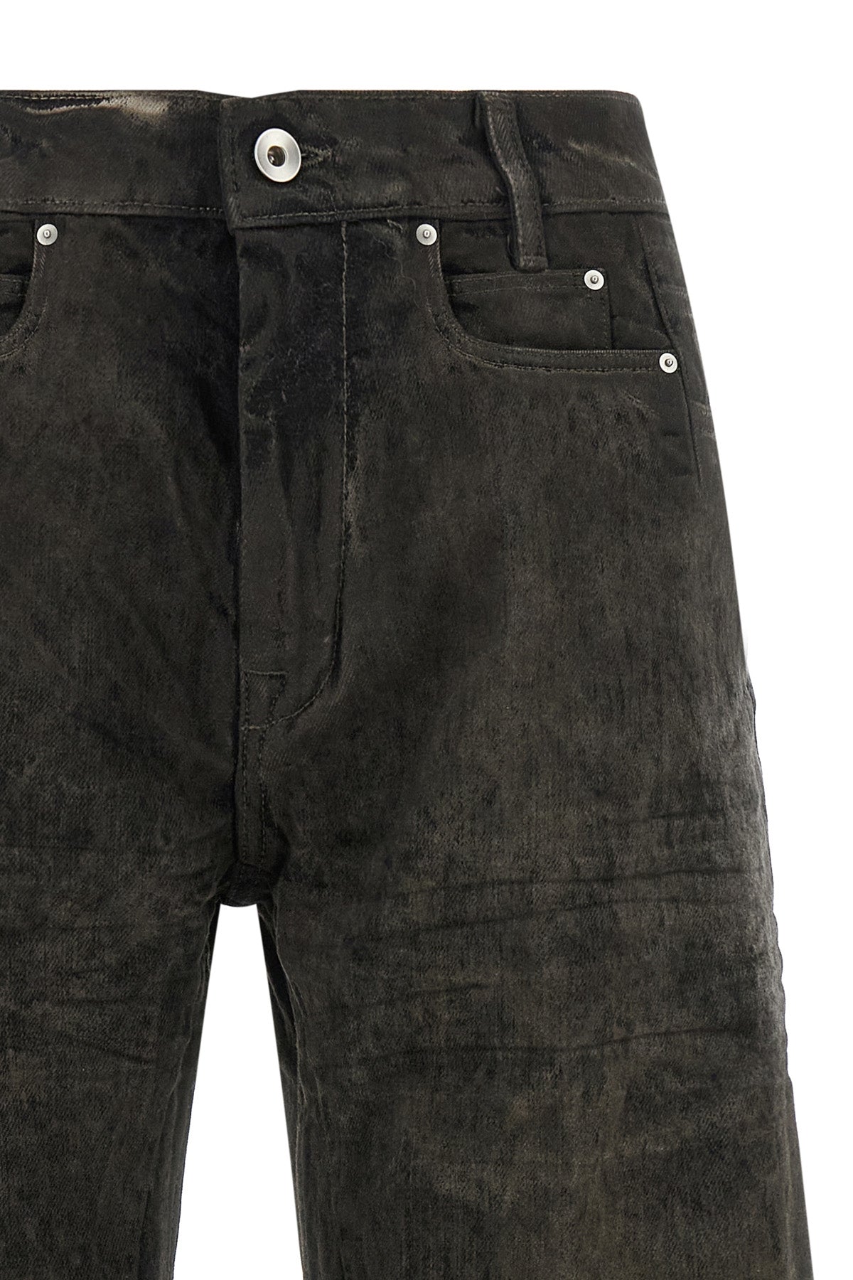 rick owens bolan cutoff bermuda shorts redefine denim codes through a deconstr