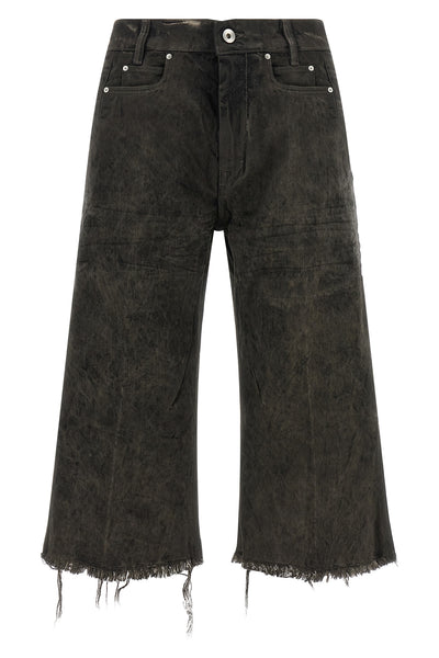 rick owens bolan cutoff bermuda shorts redefine denim codes through a deconstr