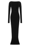 the long rick owens tight dress defines a sculptural and enveloping silhouette