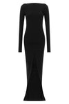 the long rick owens tight dress defines a sculptural and enveloping silhouette