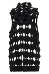 the rick owens sarutanya top defines a new concept of knitwear through a black