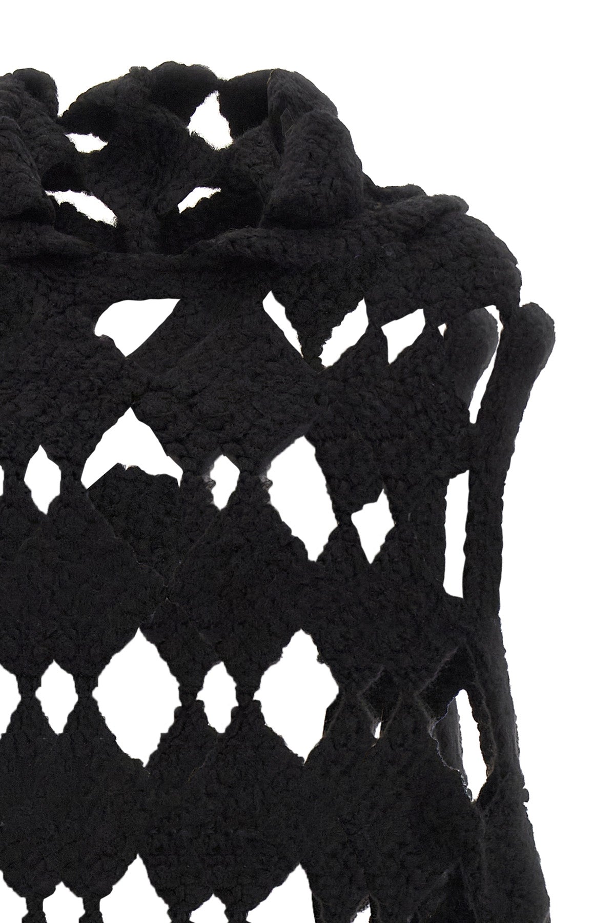 the rick owens sarutanya top defines a new concept of knitwear through a black
