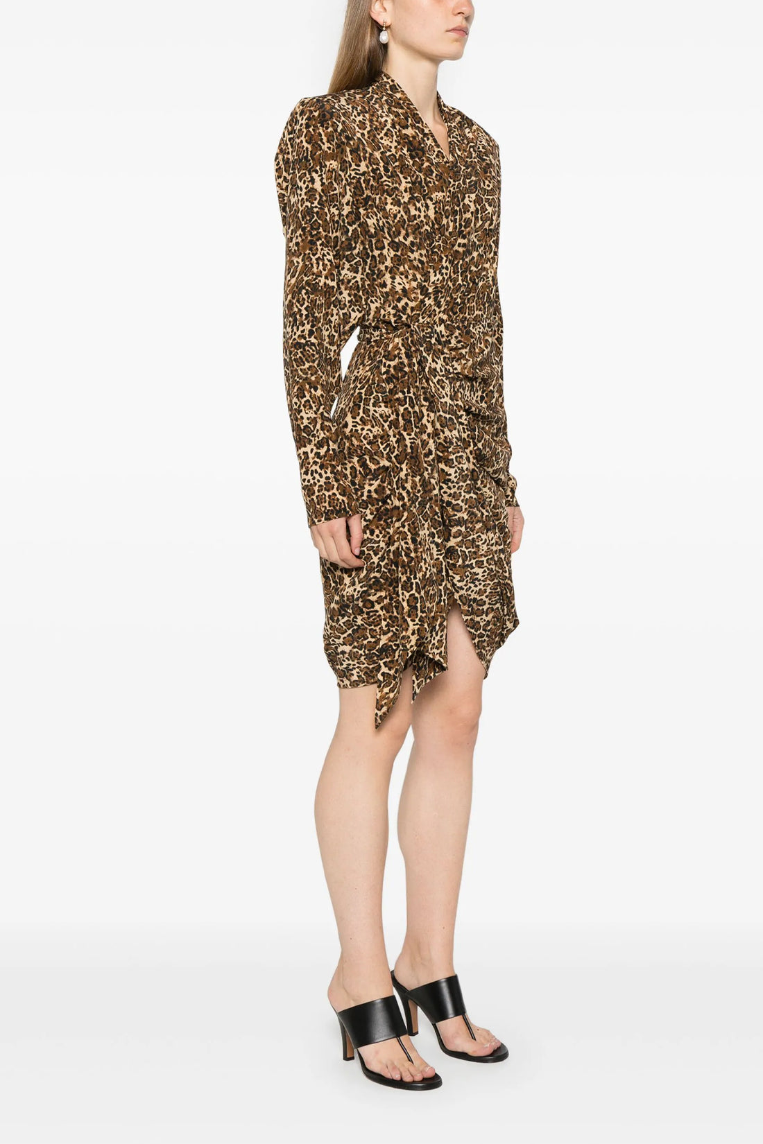 ISABEL MARANT 34 cleora leopard print stretch silk dress