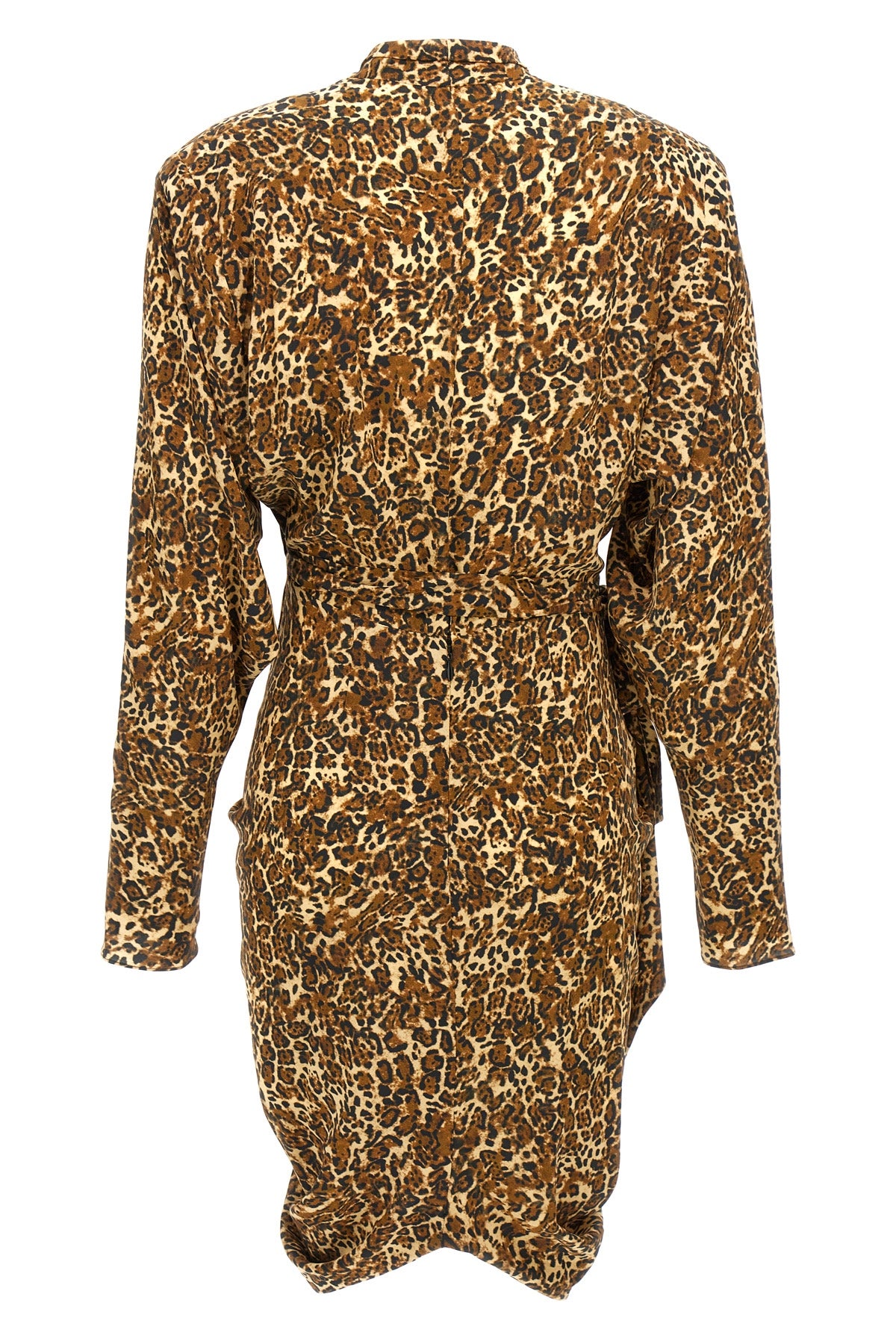 cleora leopard print stretch silk dress