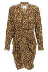 cleora leopard print stretch silk dress