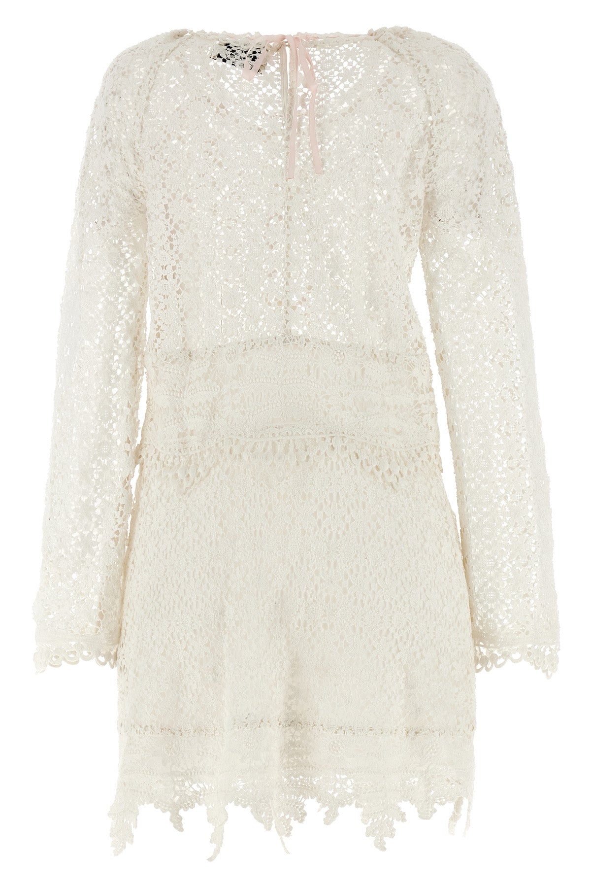 mini hizene crochet openwork cotton dress