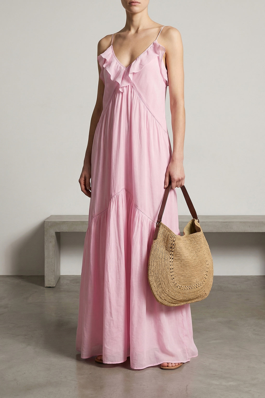 MARANT ETOILE 36 long vasma dress in cotton voile