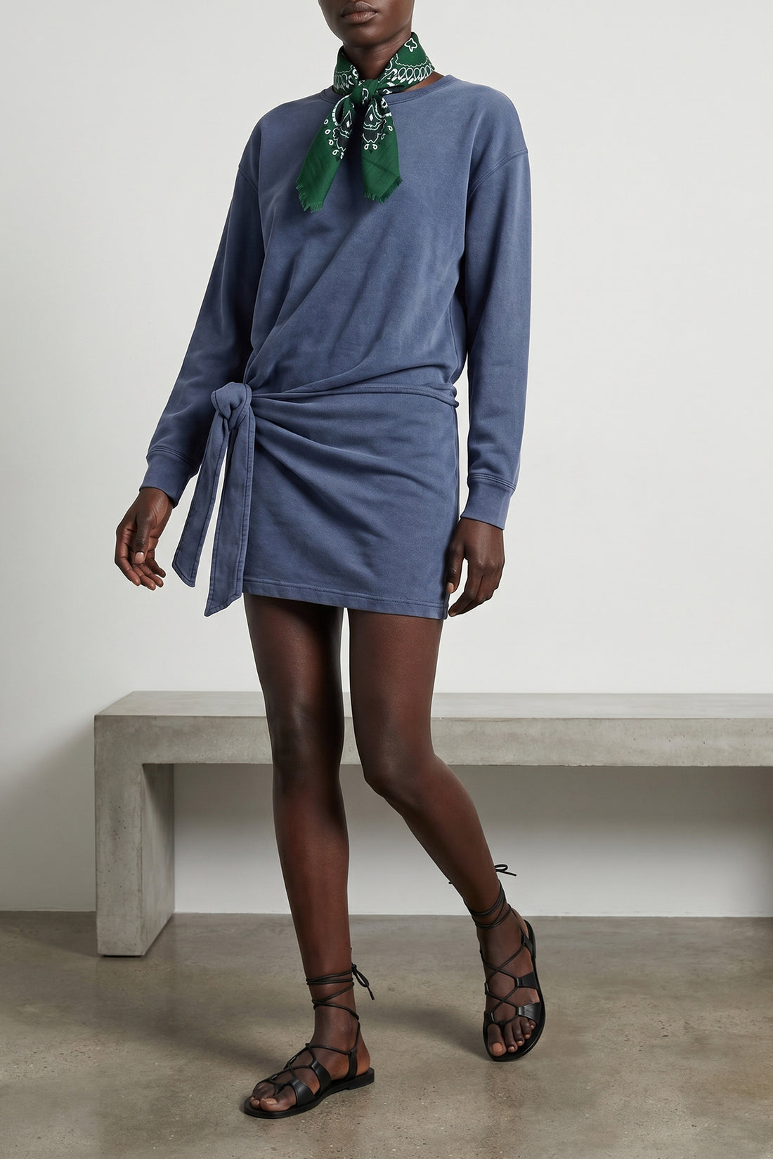 MARANT ETOILE 36 zae delavé cotton minidress