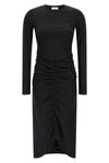 the marant étoile dylin long dress redefines the silhouette through a play of