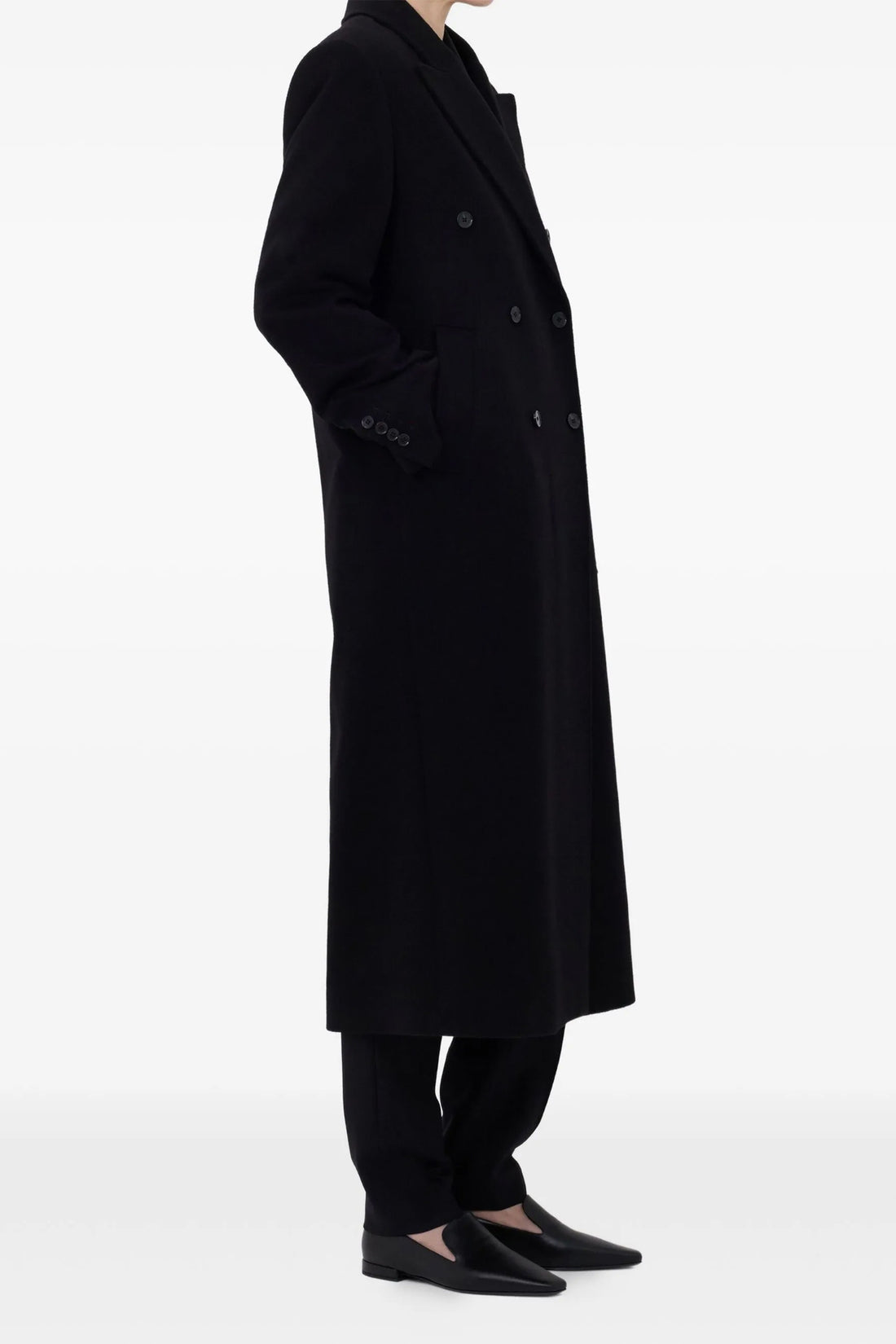 LOULOU DE SAISON 40 rosco double-breasted coat in wool and cashmere drape