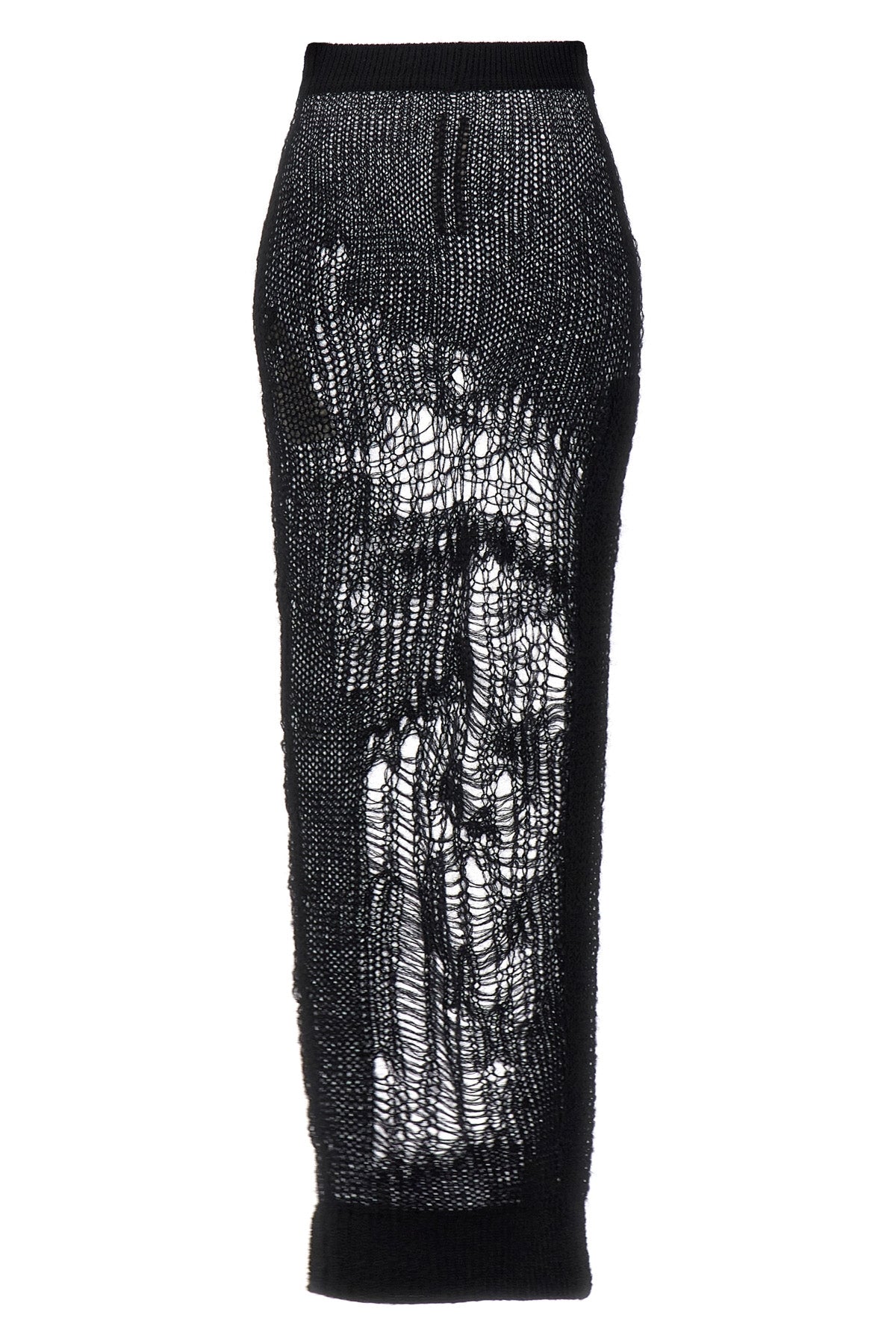 spider ziggy skirt in perforated mohair blend
