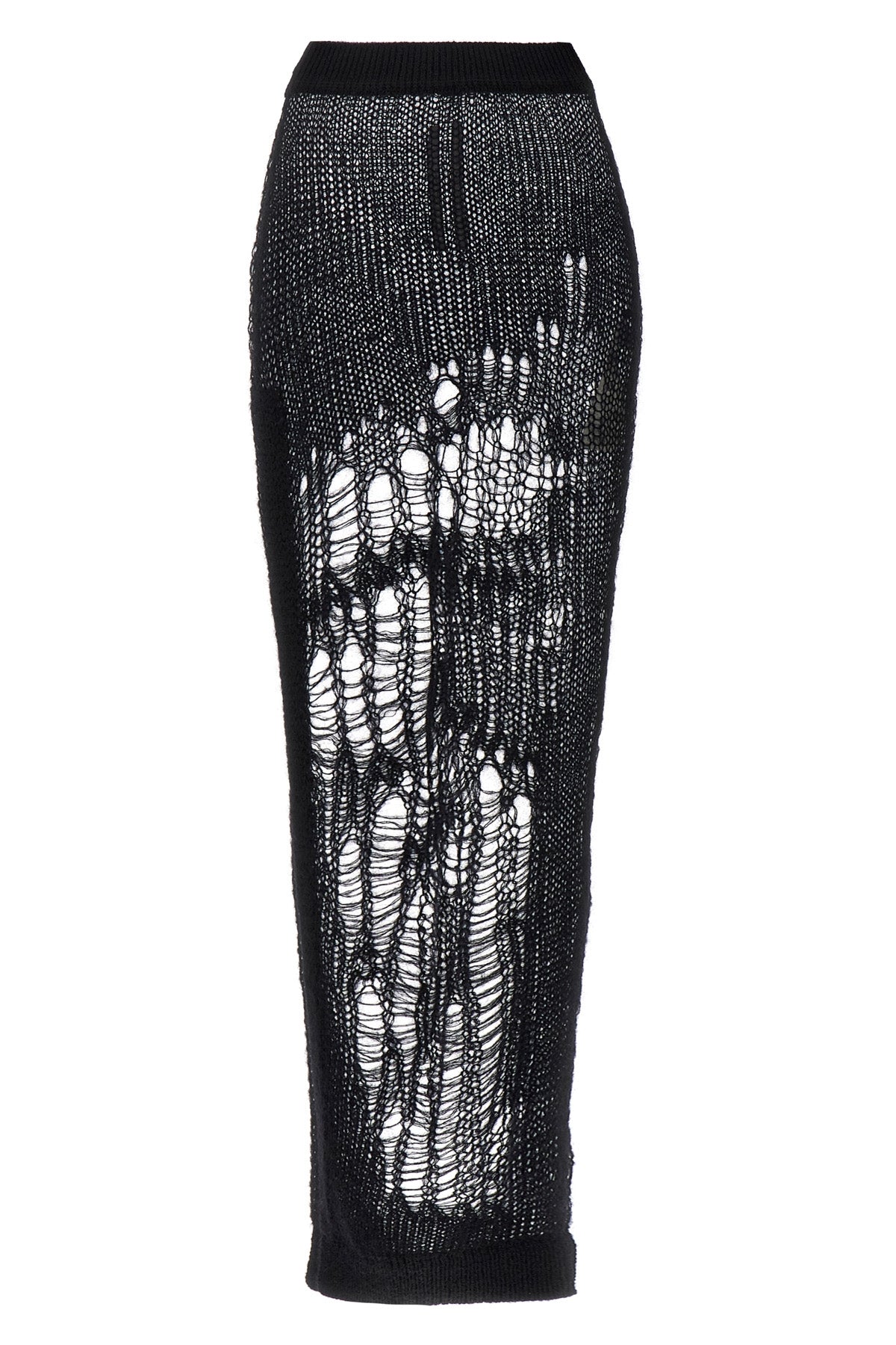 spider ziggy skirt in perforated mohair blend