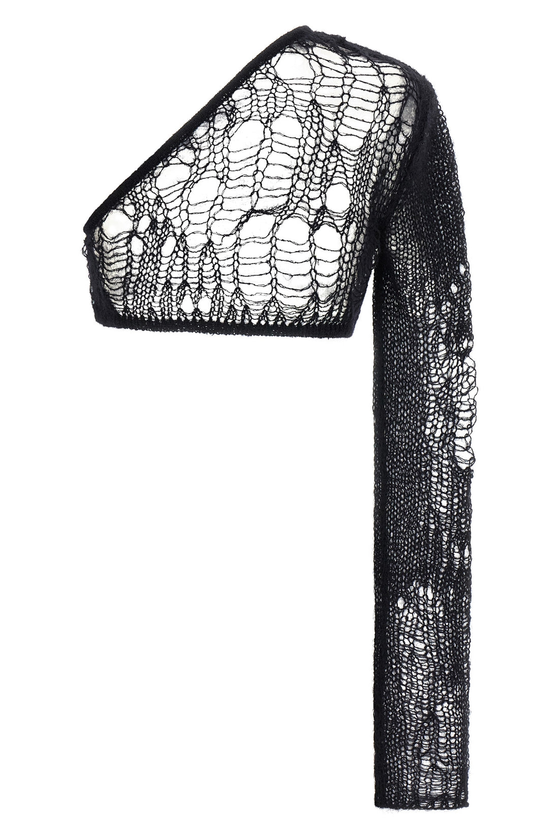 RICK OWENS M spider ziggy top in openwork mohair blend