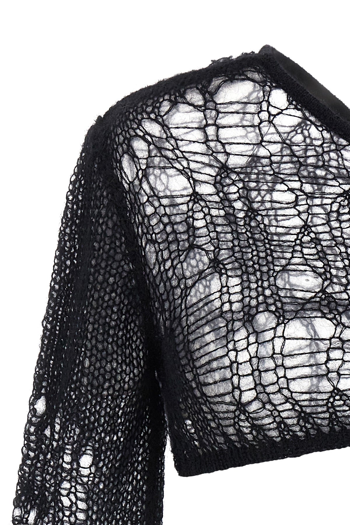 spider ziggy top in openwork mohair blend