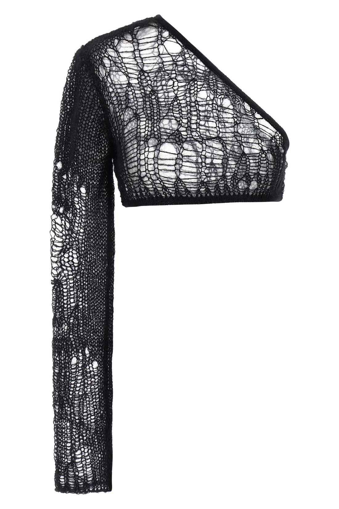 RICK OWENS M spider ziggy top in openwork mohair blend
