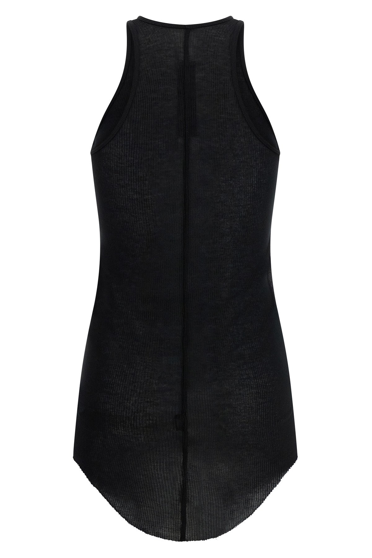 basic rib tank top in ribbed viscose and stretch silk blend