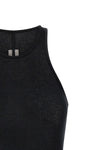 basic rib tank top in ribbed viscose and stretch silk blend