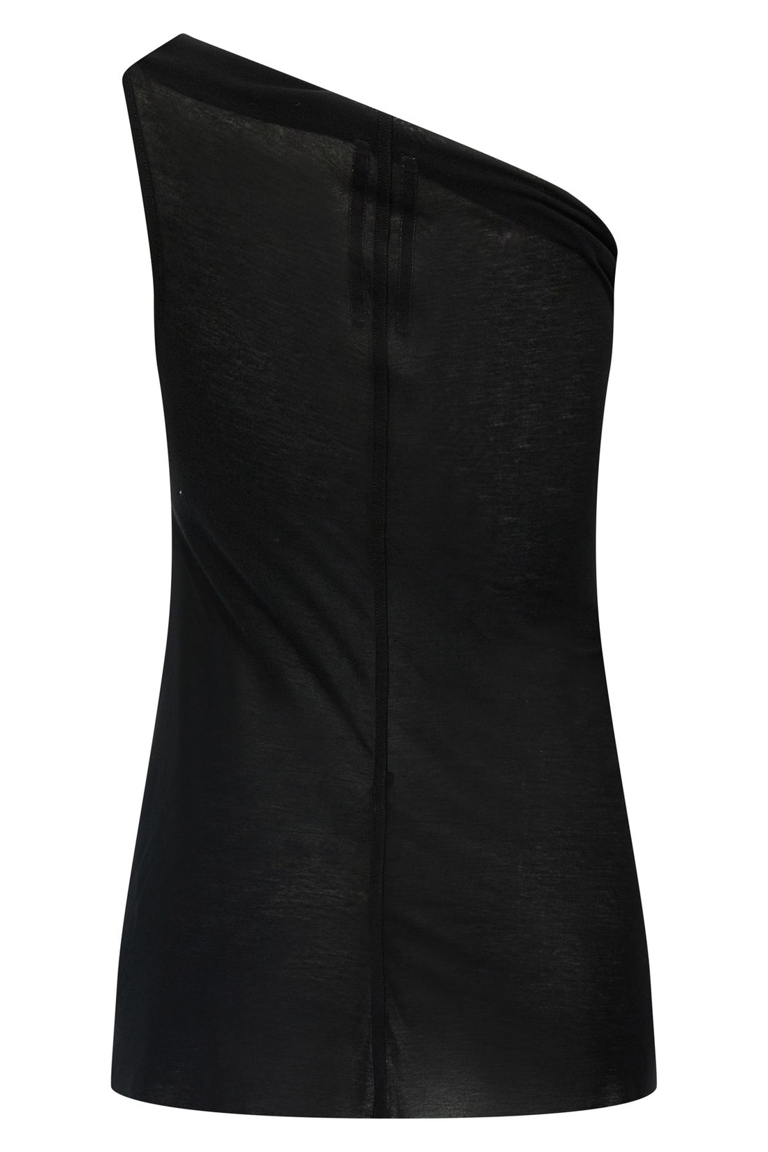 RICK OWENS 40 athena t asymmetrical one-shoulder top in silk blend