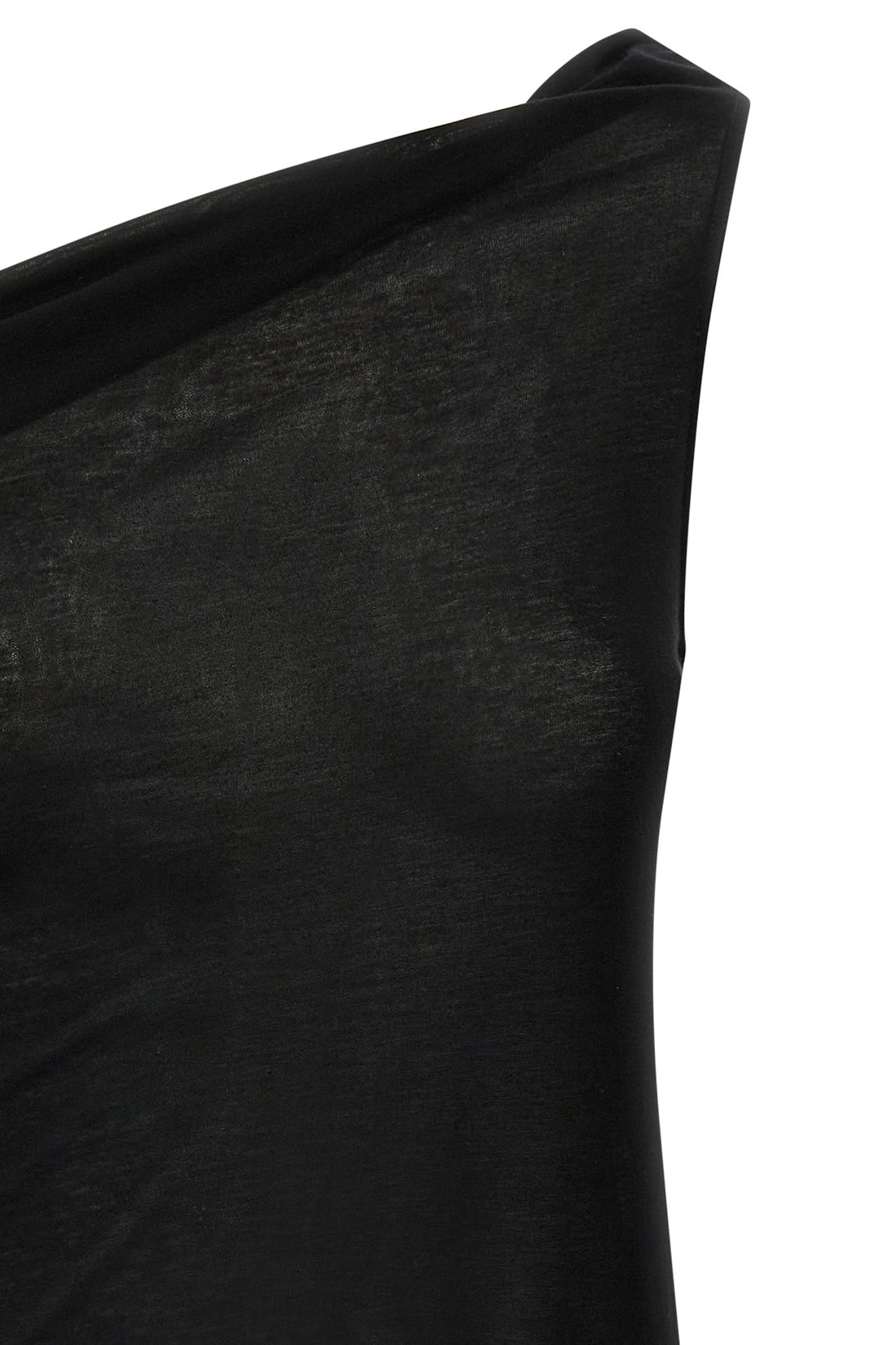 RICK OWENS 40 athena t asymmetrical one-shoulder top in silk blend