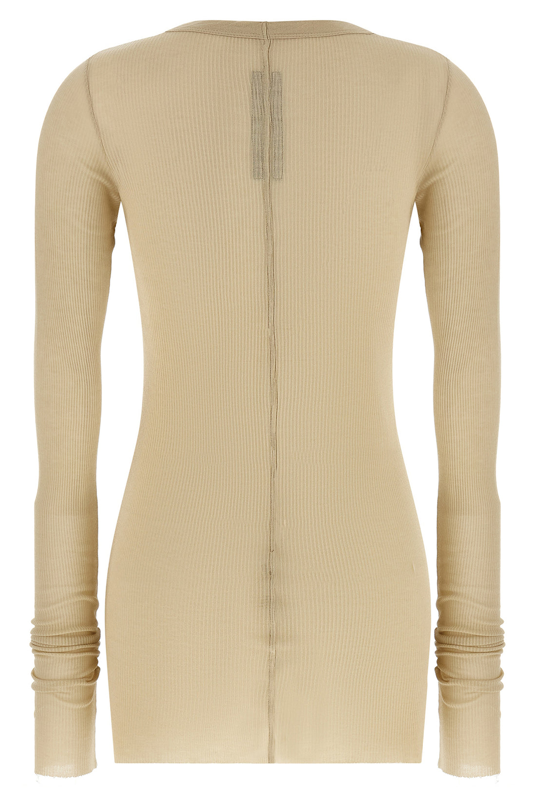 RICK OWENS 42 rib ls t ribbed viscose and stretch silk blend t-shirt