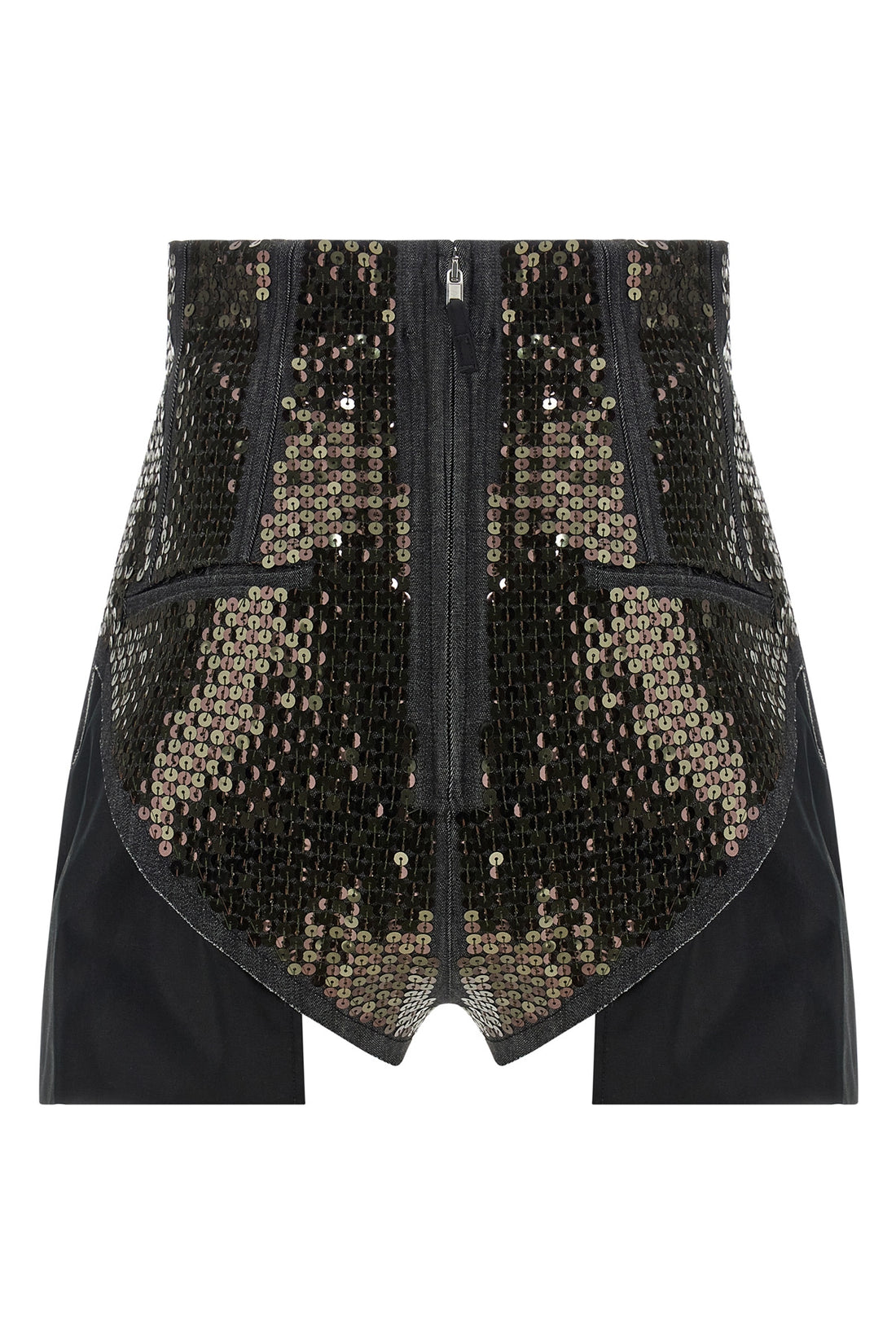RICK OWENS 40 dirt cuoffs shorts in cotton denim embroidered