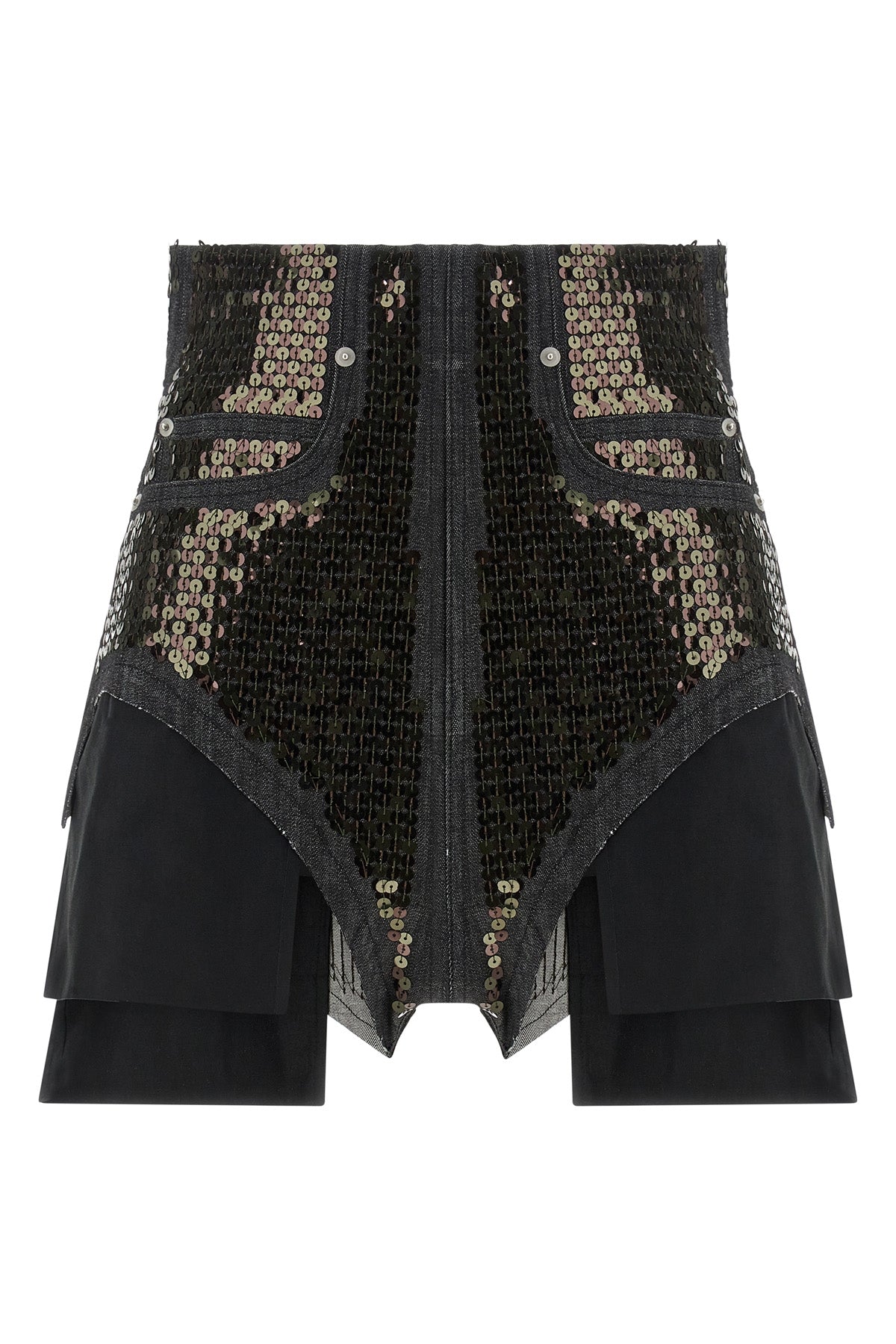 dirt cuoffs shorts in cotton denim embroidered