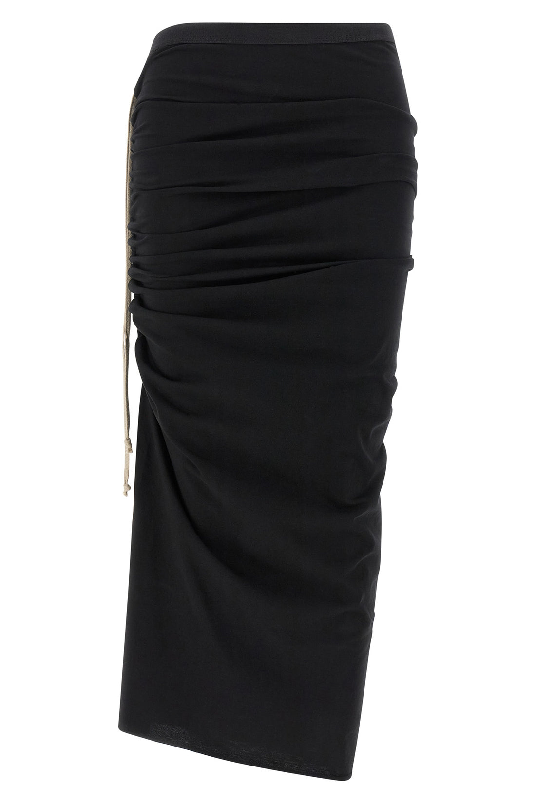 RICK OWENS 40 edfu knee cotton jersey midi skirt