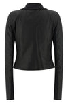 scarf biker lambskin jacket