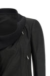 scarf biker lambskin jacket