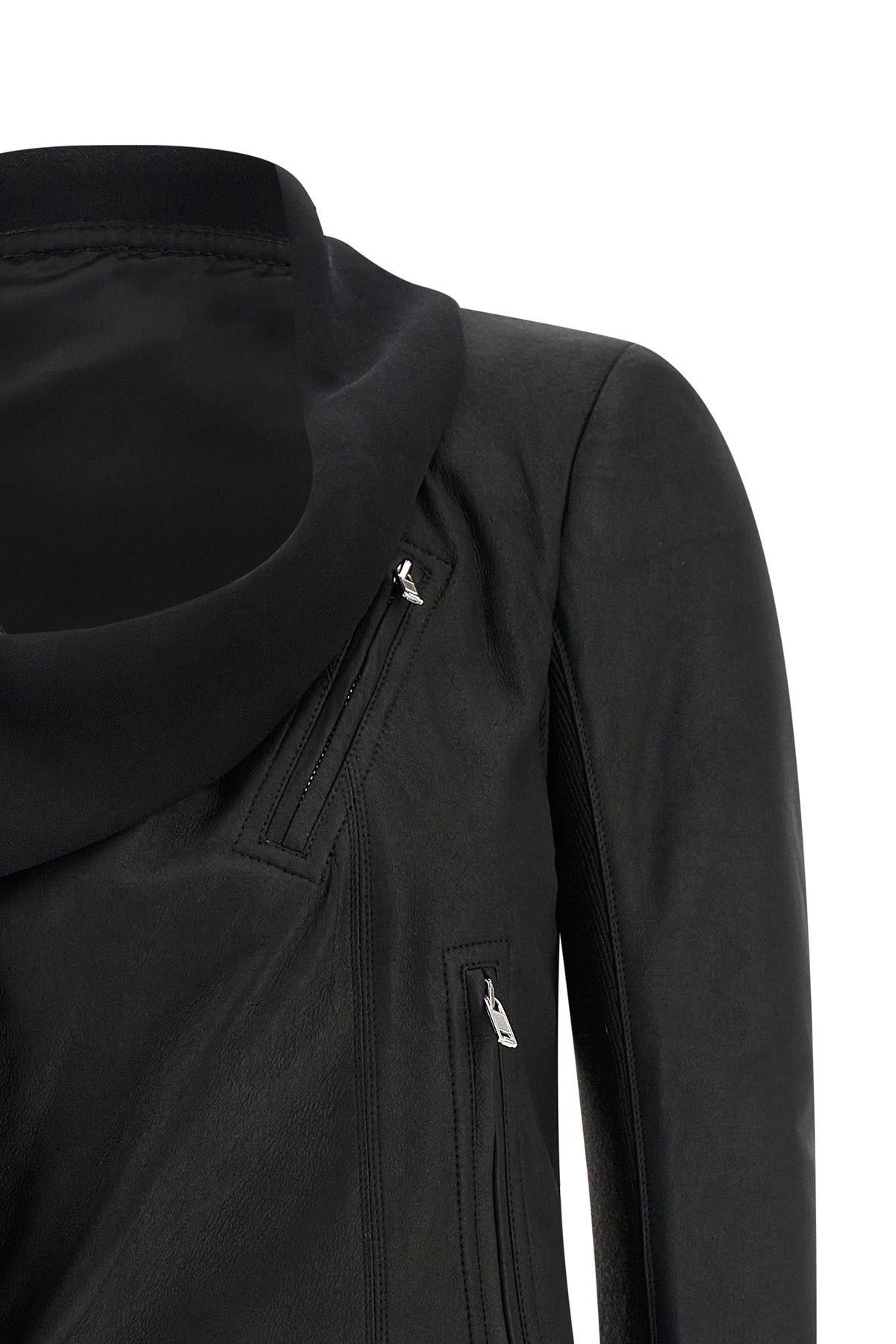 scarf biker lambskin jacket