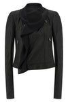 scarf biker lambskin jacket