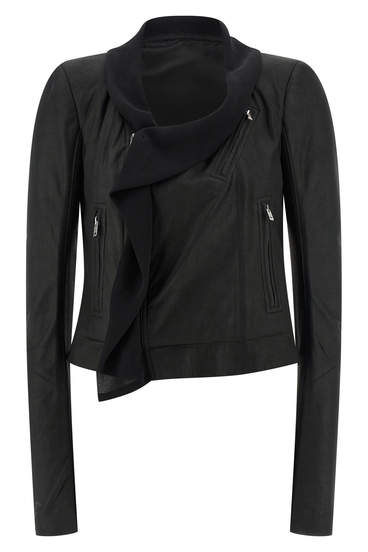 scarf biker lambskin jacket