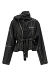 cropped scarf flight vegetable tanned lambskin jacket of medium thickness fini