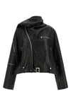 cropped scarf flight vegetable tanned lambskin jacket of medium thickness fini