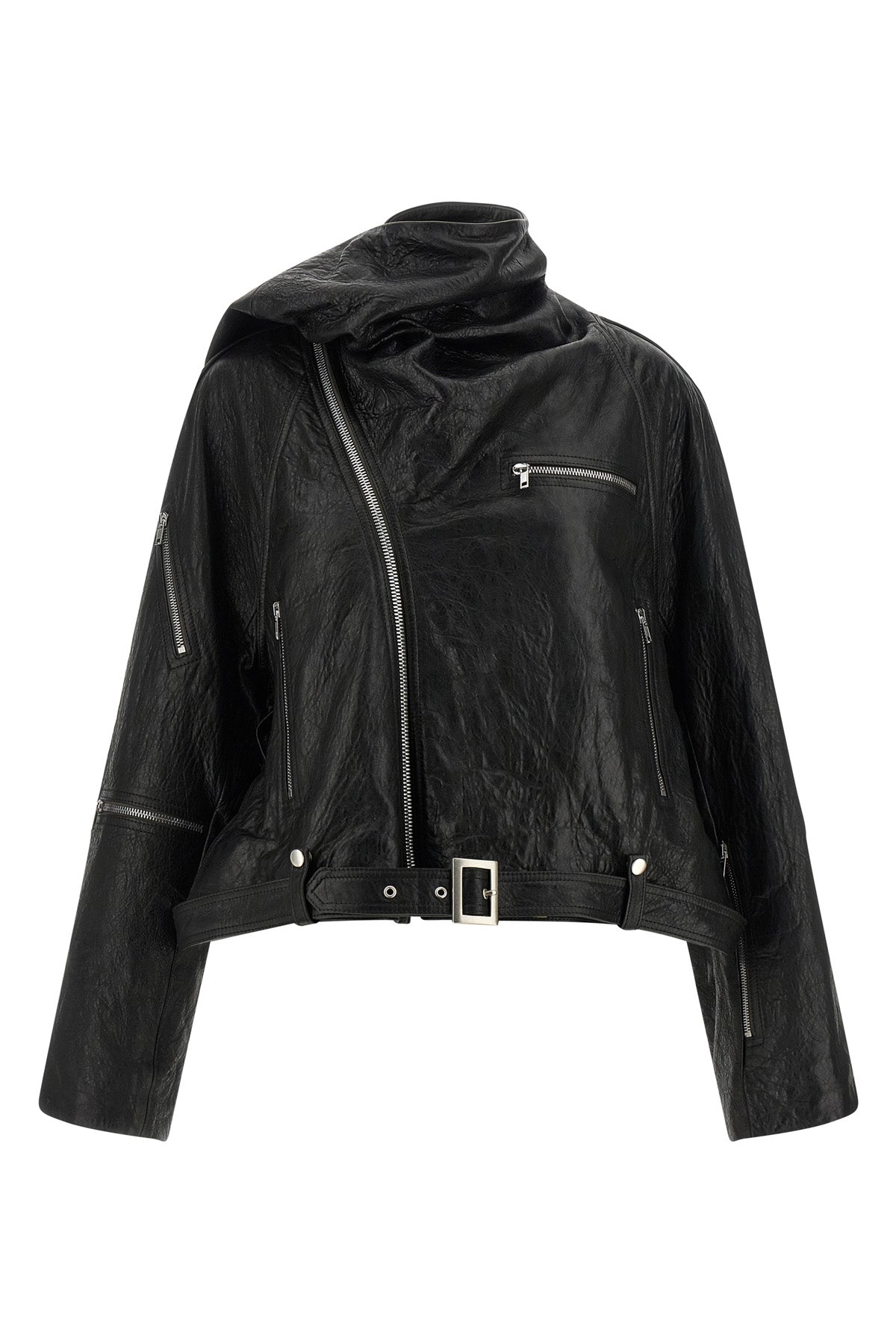 cropped scarf flight vegetable tanned lambskin jacket of medium thickness fini