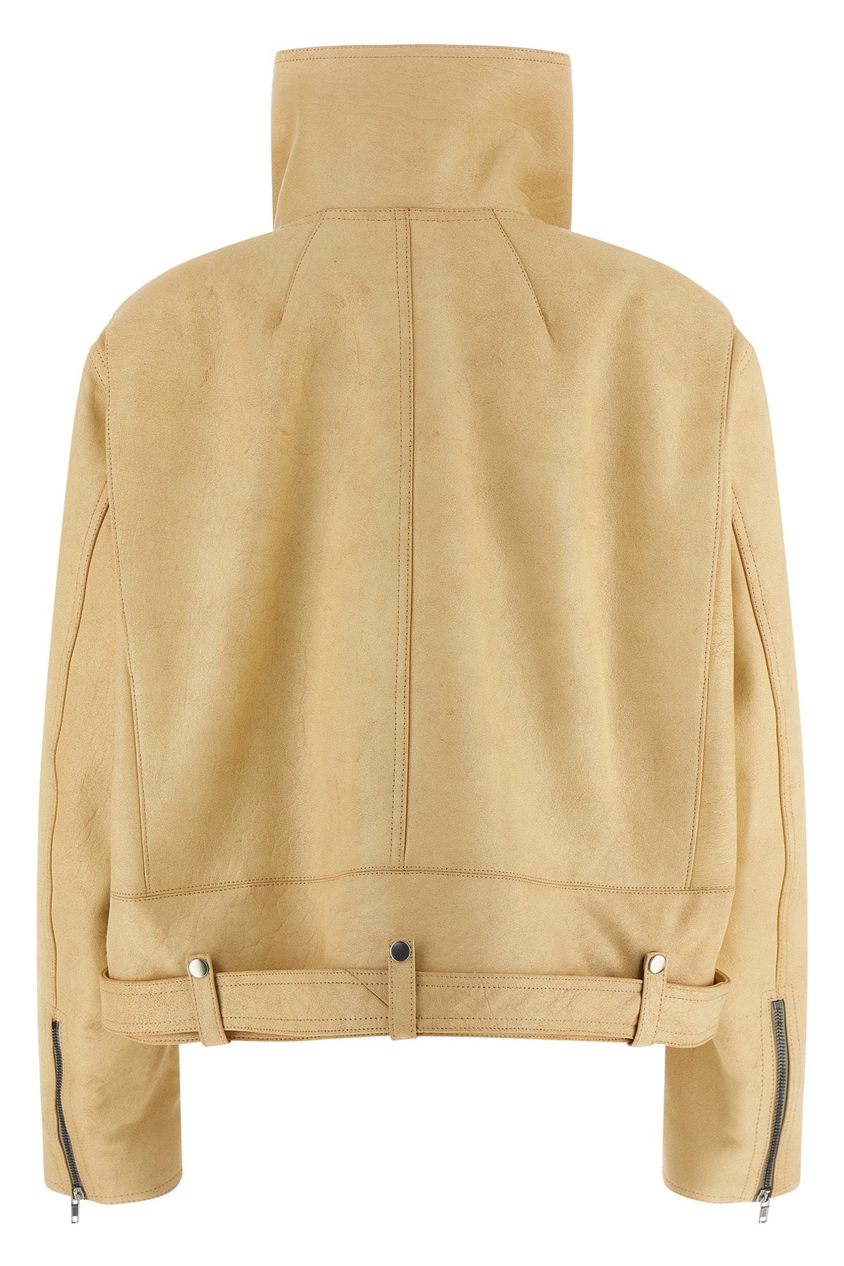 biker jumbo stooges jacket in medium-thickness vegetable tanned lambskin leath