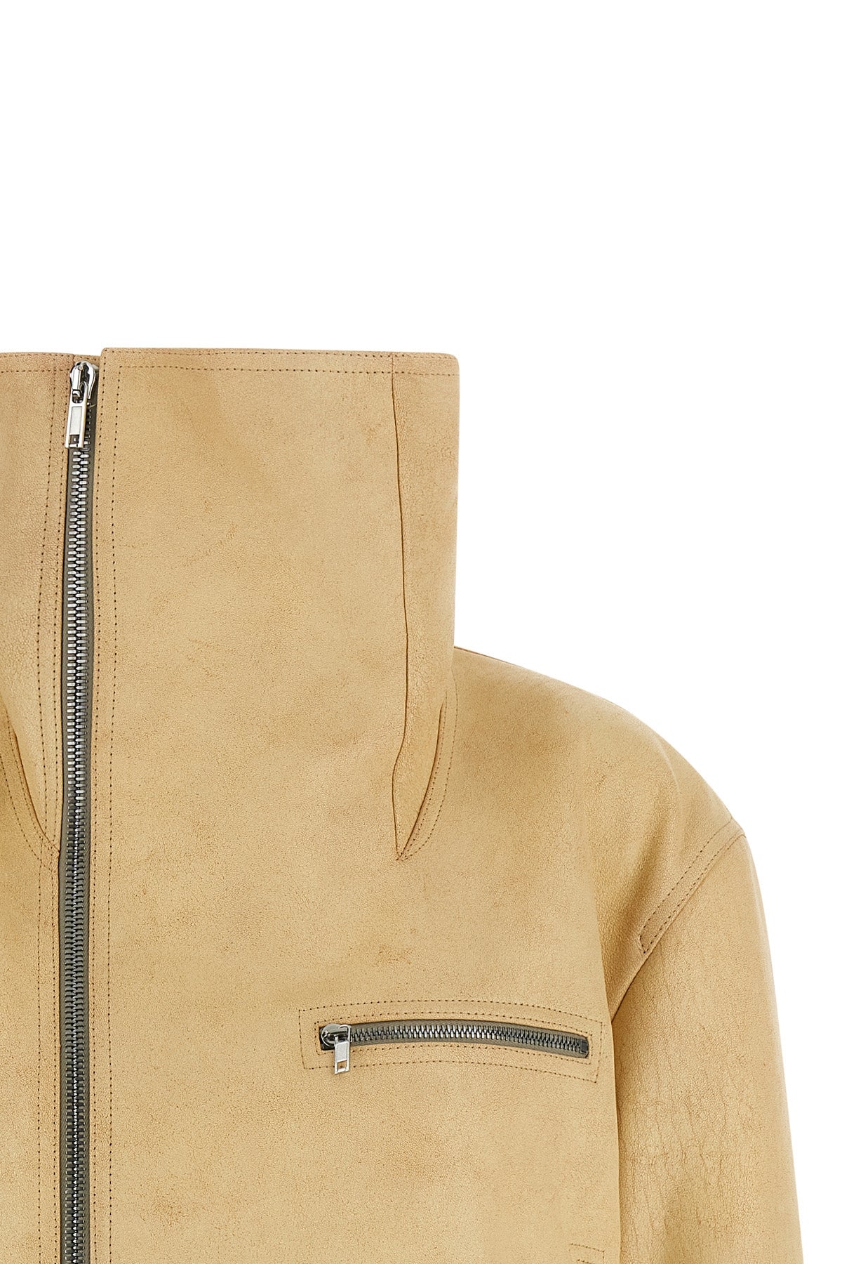 biker jumbo stooges jacket in medium-thickness vegetable tanned lambskin leath