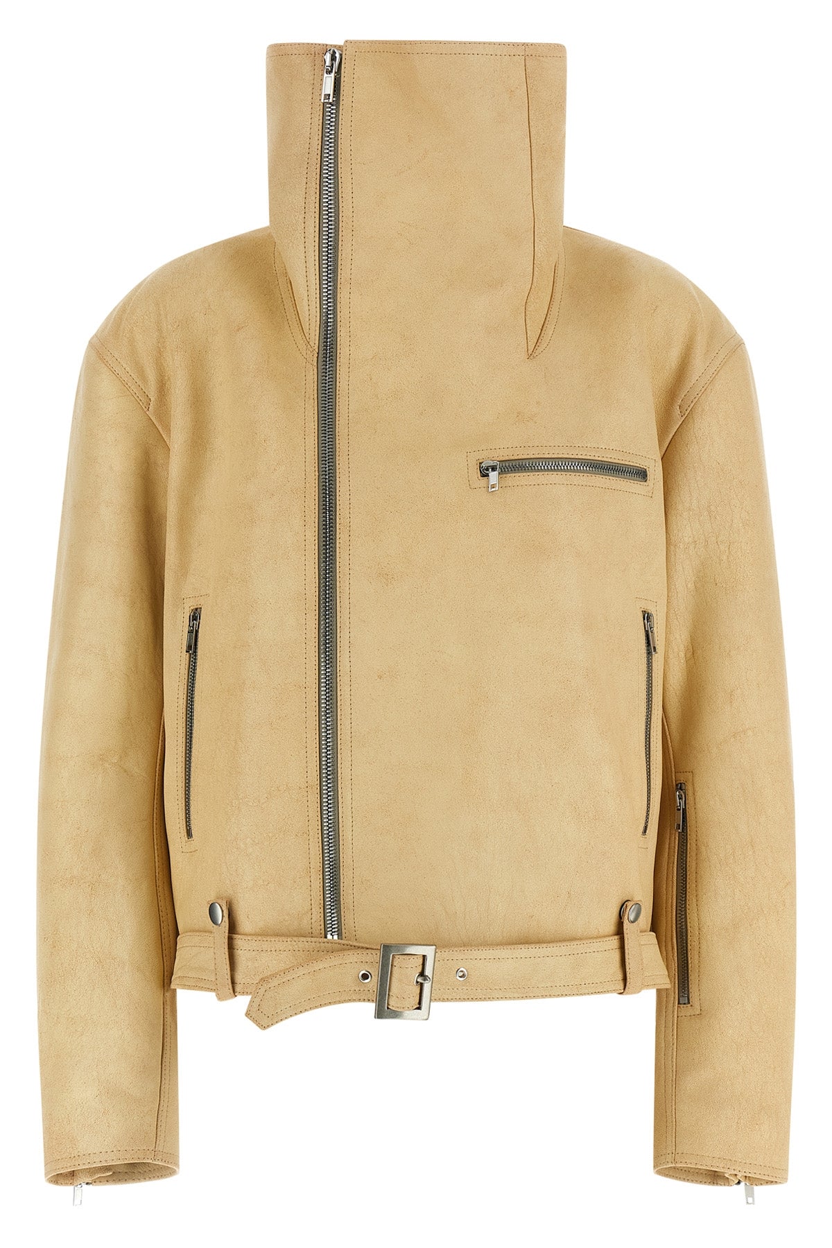 biker jumbo stooges jacket in medium-thickness vegetable tanned lambskin leath