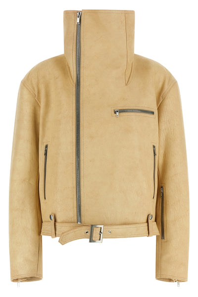 biker jumbo stooges jacket in medium-thickness vegetable tanned lambskin leath