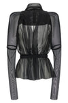 semi-transparent combo metro jacket in silk chiffon