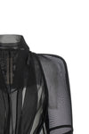 semi-transparent combo metro jacket in silk chiffon