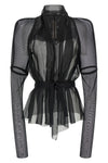 semi-transparent combo metro jacket in silk chiffon
