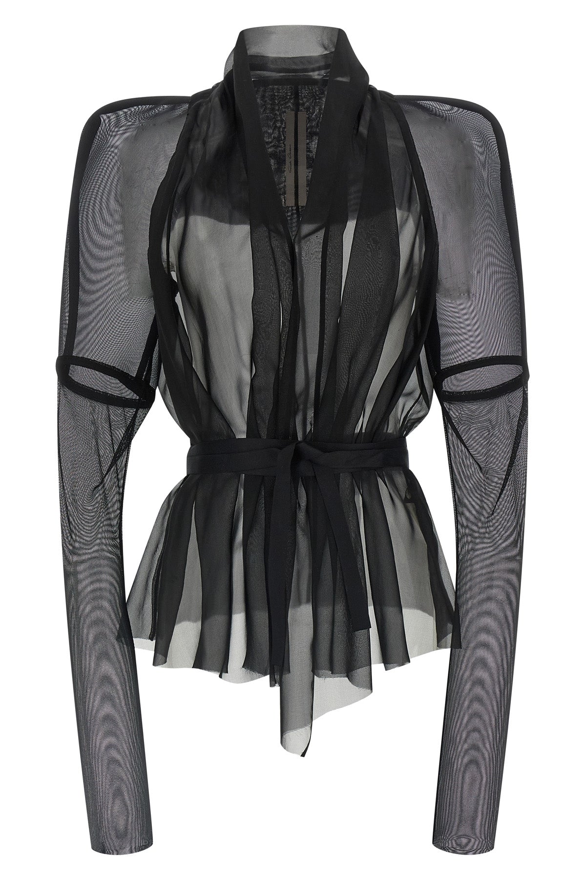 semi-transparent combo metro jacket in silk chiffon