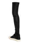 high stocking sneaks stretch leather boots