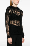 spider hoodie hooded sweater in openwork mohair blend