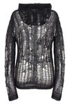 spider hoodie hooded sweater in openwork mohair blend