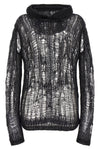 spider hoodie hooded sweater in openwork mohair blend